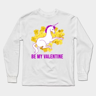 Valentine Unicorn Long Sleeve T-Shirt